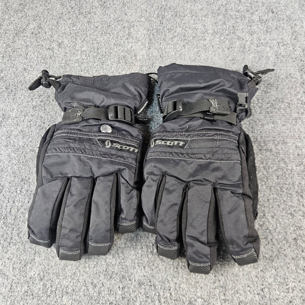 Scott‎ Primaloft Ski Gloves Mens Black Insulated Winter Snowboard Gauntlet Cuff